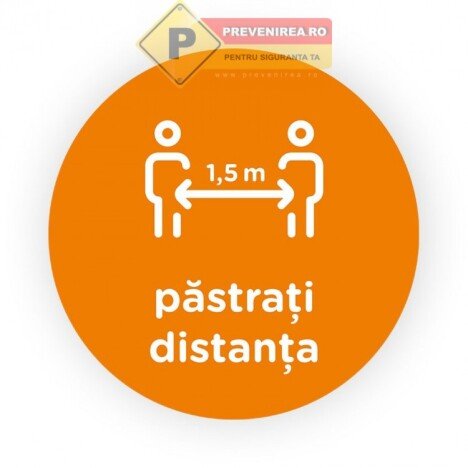 Semn portocaliu pastrati distanta