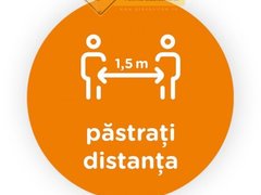 Semn portocaliu pastrati distanta